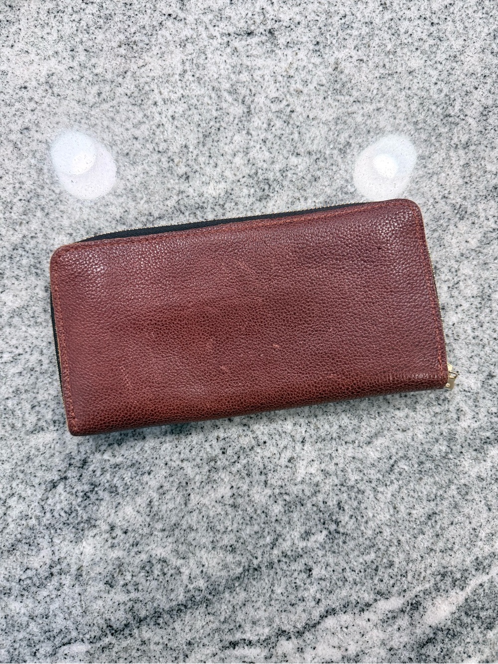 Portland Leather Brown Leather Zip Wallet - Picture 2 of 3